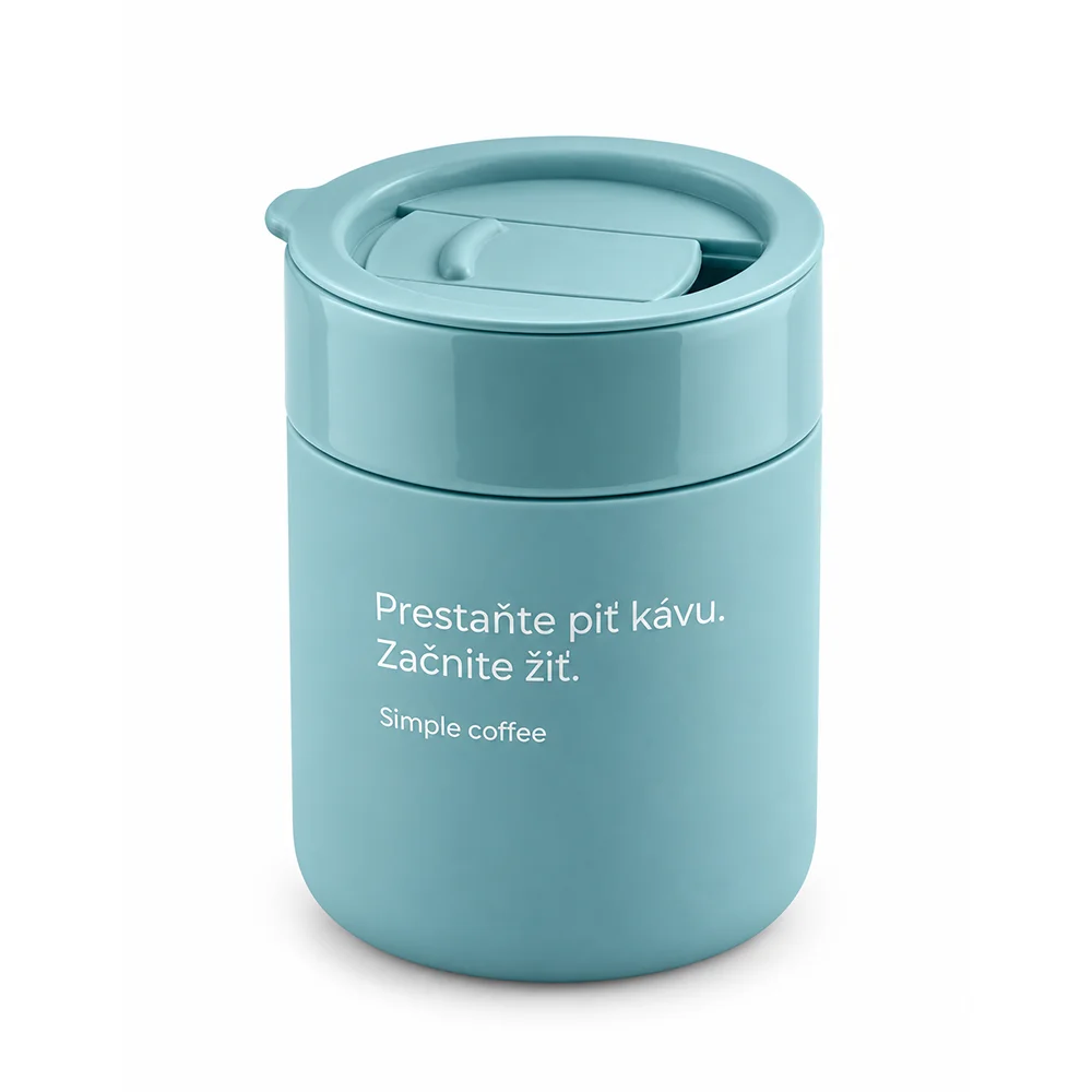 Keramický hrnček na kávu s viečkom Simple Coffee